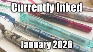 Such pretty swatches! January #currentlyinked fountain pens! π