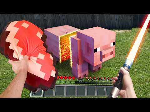Realistic Texture Pack - LASER vs PIG in Minecraft!