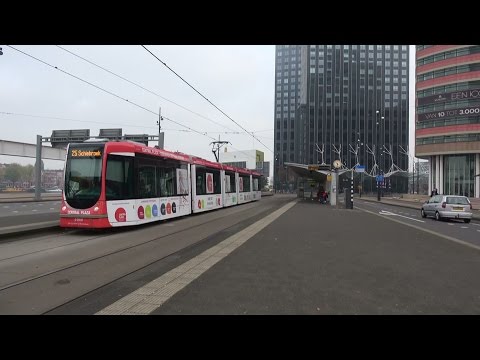 RET Alstom Citadis 2044 Central Plaza reclametram Wilhelminaplein te Rotterdam | tramlijn 25
