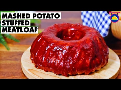Bacon-Wrapped Mashed Potato Stuffed Meatloaf Recipe |...