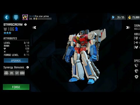 Starscream 3-star bot unlocked! | Transformers : Forged to fight
