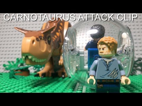 LEGO JURASSIC WORLD FALLEN KINGDOM CARNOTAURUS ATTACK CLIP