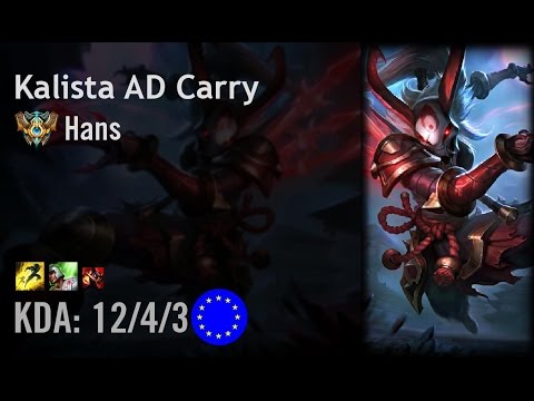 Kalista AD Carry vs Vayne - Hans - EUW Challenger Patch 6.9
