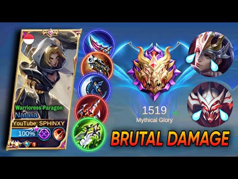 WHEN TOP GLOBAL NATALIA ABUSE THIS BRUTAL BUILD!!!🔥| (DAMAGE HACK) IN HIGH GLORY RANK !