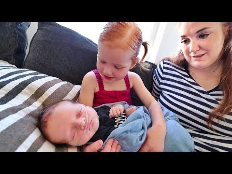Adley meets Baby Brother!!  (so adorable)