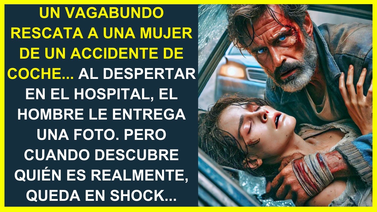 UN VAGABUNDO RESCATÓ A UNA MUJER DE UN ACCIDENTE DE COCHE, AL DESPERTAR Y VER QUIEN ERA EL HOMBRE...