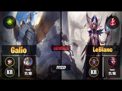 Lava GALIO (Mid) [Aftershock] VS LEBLANC - Grandmaster KR Patch 11.10