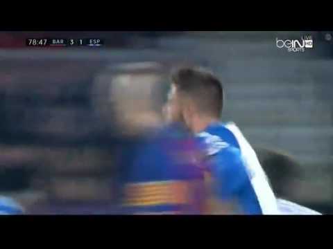 David Lopez Goal - Barcelona vs Espanyol 3-1 (18-12-2016)