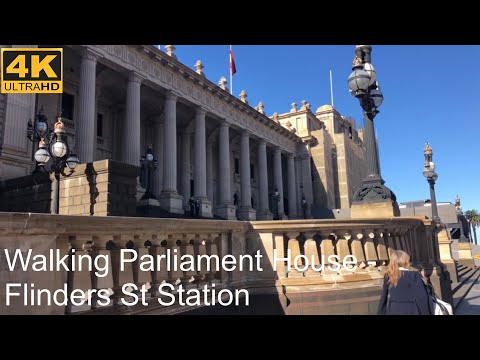 Caminhando na cidade de Melbourne | Parliament House até a estação Flinders Street | Melbourne Austrália