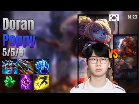 Doran Top Poppy vs Gragas lol KR solo rank Full Game 14.23 | 도란 뽀삐 vs 그라가스