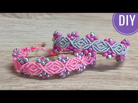 Macrame Bracelet with Beads Tutorial Easy Jewelry Making