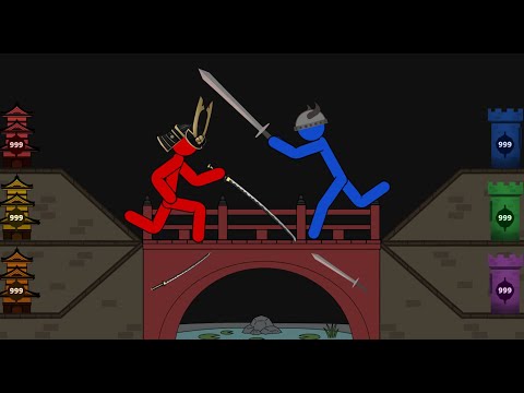 Stickman 3v3 Bridge Clash ~ Samurai vs Medieval Ages  -  Battle Fight