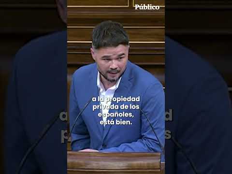 Rufián: "¿Saben cuál es la única buena desokupación? La de Franco y Primo de Rivera"