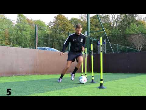 Football fitness training routine using Telescopic Boundary Slalom Poles