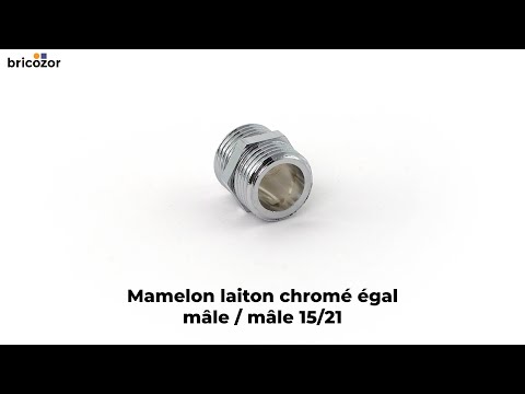 Mamelon laiton égal mâle / mâle chromé BRICOZOR
