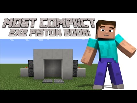Most Compact and Easiest 2x2 Piston Door! Minecraft Tutorial