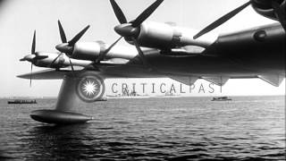 Hughes H-4 Hercules ("Spruce Goose") during a test flight in United States HD Stock Footage