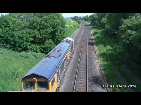 GBRf Class 66 No. 66747 on 6J46 Peak Forest - Salford Hope Street @ Denton Jn on 05.06.18 - HD
