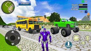 Iron Rope Hero Gangster Crime - Fire Truck and Motorbike at Vegas City - Android Gameplay