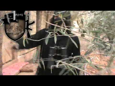 تمركز عناصر لواء فرسان السنة على احدى النقاط على استراد السلام في ريف دمشق