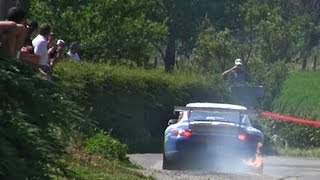 preview picture of video 'PORSCHE GT3 RS FIRE ON RALLY STAGE'