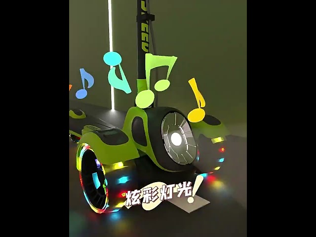 سكوتر اطفال رياضي مناسبة من عمر 4 الى 14 سنة مزود بثلاث عجلات كبيرة ودواسة لتعلم ركوب مع اضائة وموسيقى