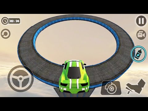 Impossible Car Tracks 3D: Green Sport Car Driving Simulator Best Game - Android Gameplay