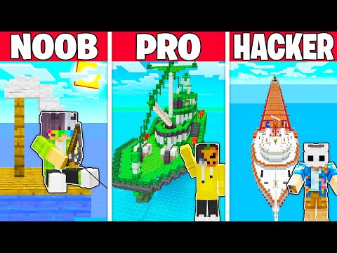 NOOB vs PRO vs HACKER: BALIKÇI TEKNESİ YAPI KAPIŞMASI!🐟 - Minecraft