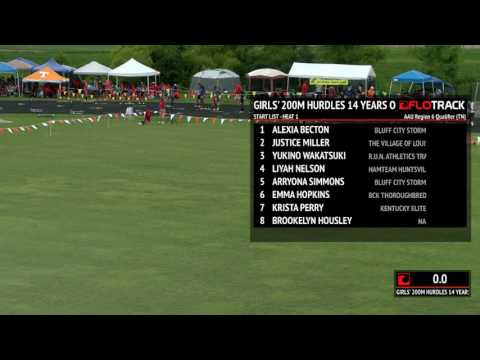 Girls 200 Hurdles Finals Section 1 - Age 14