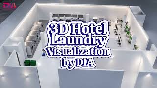 Visualisasi 3D Ruang Cuci Pakaian Hotel oleh DIA | Mesin Laundry Hotel & Rumah Sakit by DIA