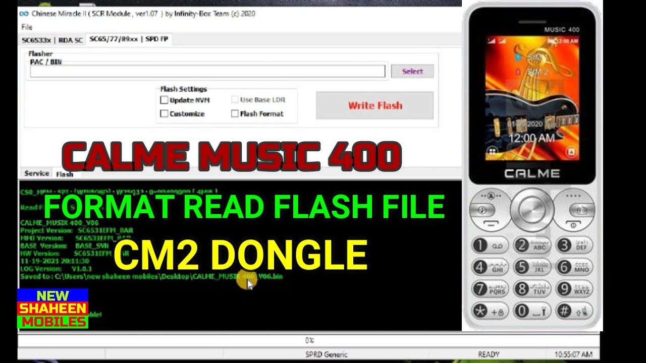 CALME MUSIC 400 FORMAT READ FLASH FILE CM2 DONGLE