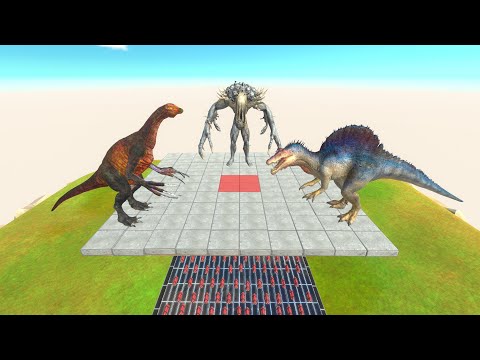 Infernals vs Carnivore & Herbivore Dinosaurs on Dynamite Arena - Animal Revolt Battle Simulator