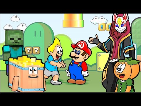 Por dentro dos Games - Desenho com Minecraft, Fortnite, Mario Bros, Street Fighter