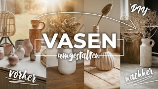 DIY Vasen im BOHO Style bemalen & spachteln | Upcycling Ideen