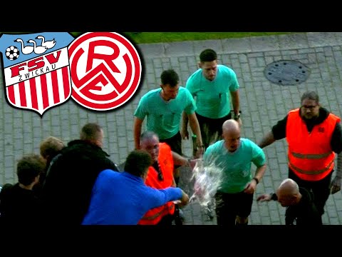 Der Spiel-Abbruch in Zwickau...(Becherwurf!)