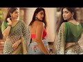 Shivani Narayanan Posing Beautiful Green Saree With Matching Blouse Actress Saree Fashion Lokks