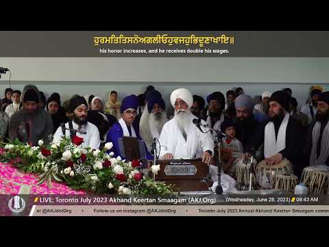 049 Bhai Manjit Singh Jee Glasgow @ Wednesday AM Toronto July 2023 Annual Akhand Keertan Smaagam