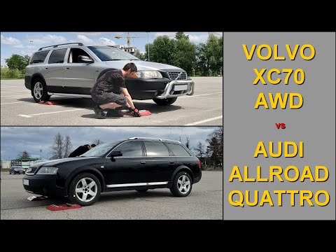 SLIP TEST - Volvo XC70 - V70 XC AWD vs Audi A6 C5 Allroad - @4x4.tests.on.rollers