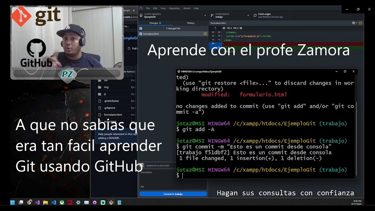 Trabajar con Repositorios de Código usando GIT y GitHub | Conmigo lo aprenderás FACILITO!
