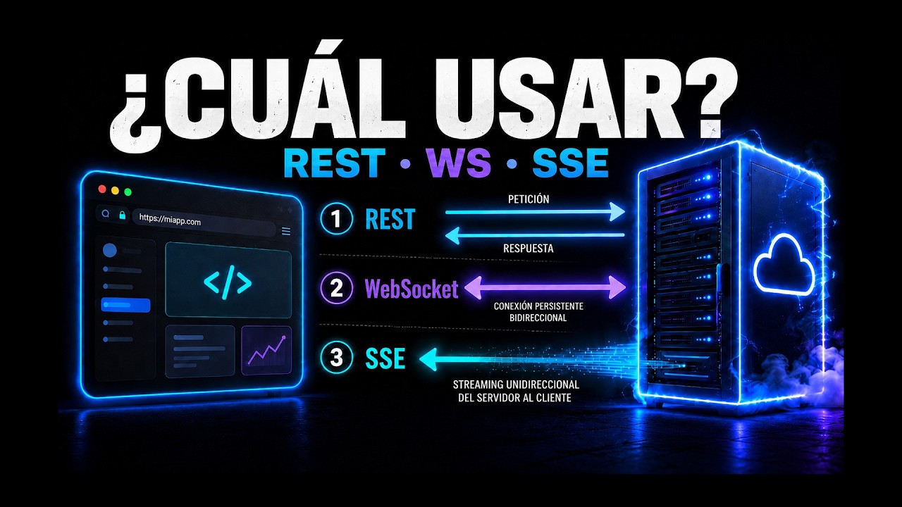 REST API vs WebSockets vs SSE: Cuándo usar cada uno (con demo real)