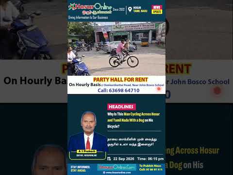 Hosur: Chennai Man Cycles Across Tamil Nadu With Dog to Promote Animal-Human Harmony