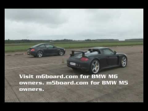 Carrera GT w. AWE exhaust vs Kelleners M6 bonus + Porsche 911 Carrera 2 S (997) vs BMW M6