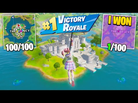 I Got 100 Players to Compete by ONLY Landing at AGENCY! (bad idea)