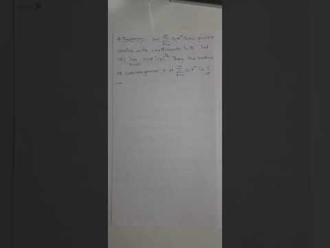 Lecture 33 Theorem of Power Series