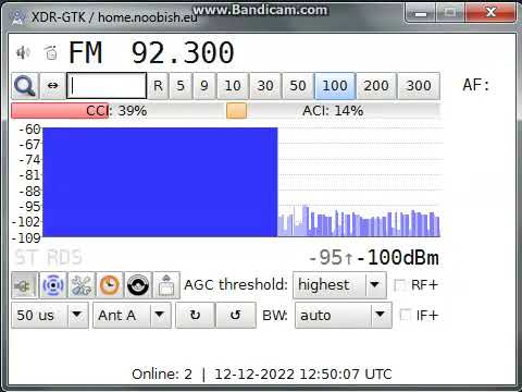TEF6686 ESP32 FM Bandscan in Jaroměř, Czech Republic (12.12.2022)
