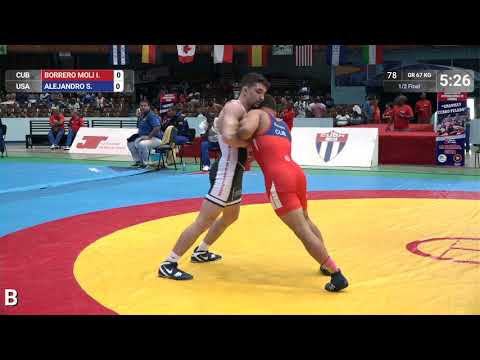 1/2 GR - 67 kg: I. BORRERO MOLI (CUB) v. S. ALEJANDRO (USA)
