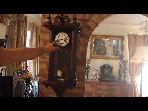 Antique German 8-Day Striking Wall Clock, 19th Century