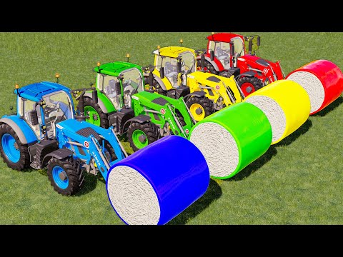 LOADER OF COLORS! FENDT 700 TRACTORS vs COLORED MEGA COTTON BALES! TRANSPORT TO SELL POINT! FS19
