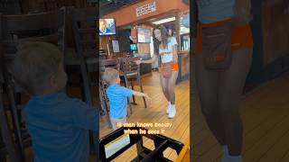 Ramsey meeting a sweet hooter 🧡👀 #shorts #cute #hooters #toddlers #videoshorts #viralshorts