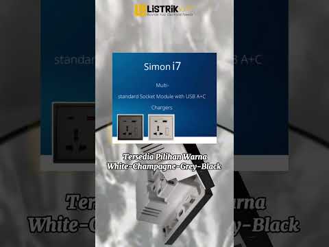 SIMON i7 MULTI-STANDARD SOCKET MODULE DENGAN USB A+C CHARGERS ABU-ABU